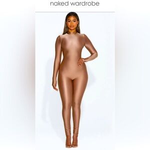 Naked Wardrobe Tan Full-Length Bodysuit
